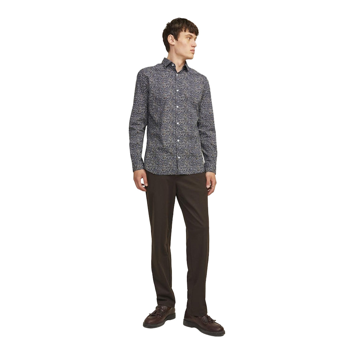 Night Sky - Pack Shot - Jack And Jones Mens Printed Slim Long-Sleeved Shirt