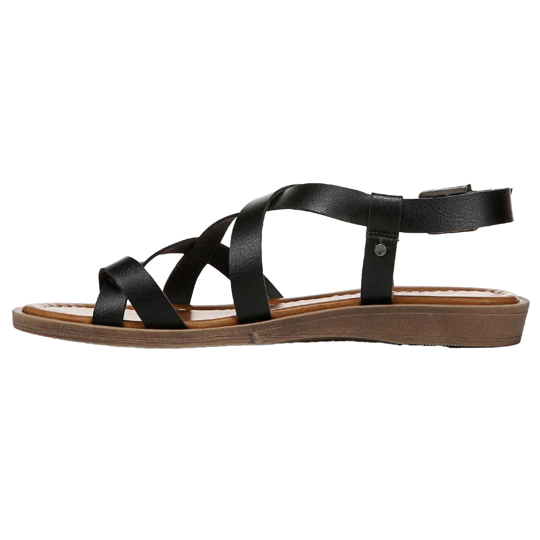 Black - Back - Blowfish Malibu Womens-Ladies Devon 3 Strappy Flat Sandals