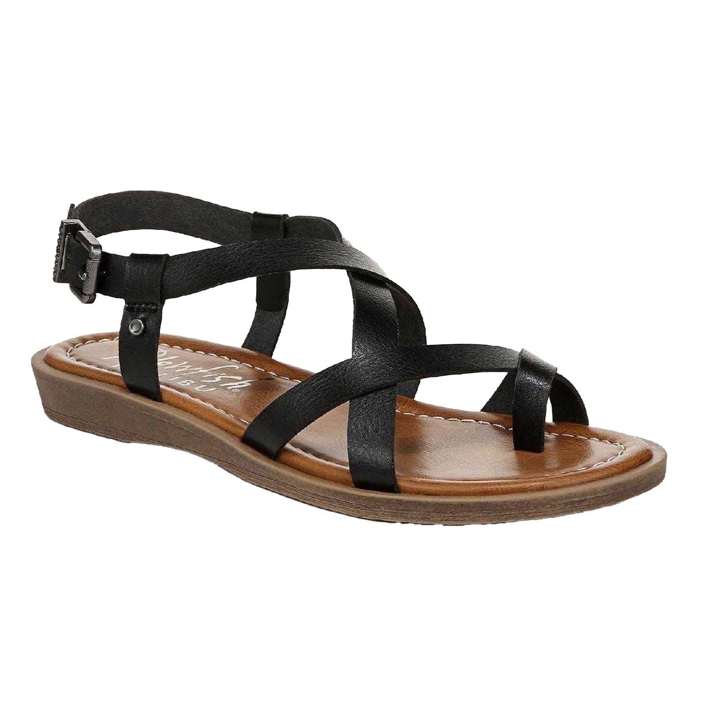 Black - Lifestyle - Blowfish Malibu Womens-Ladies Devon 3 Strappy Flat Sandals