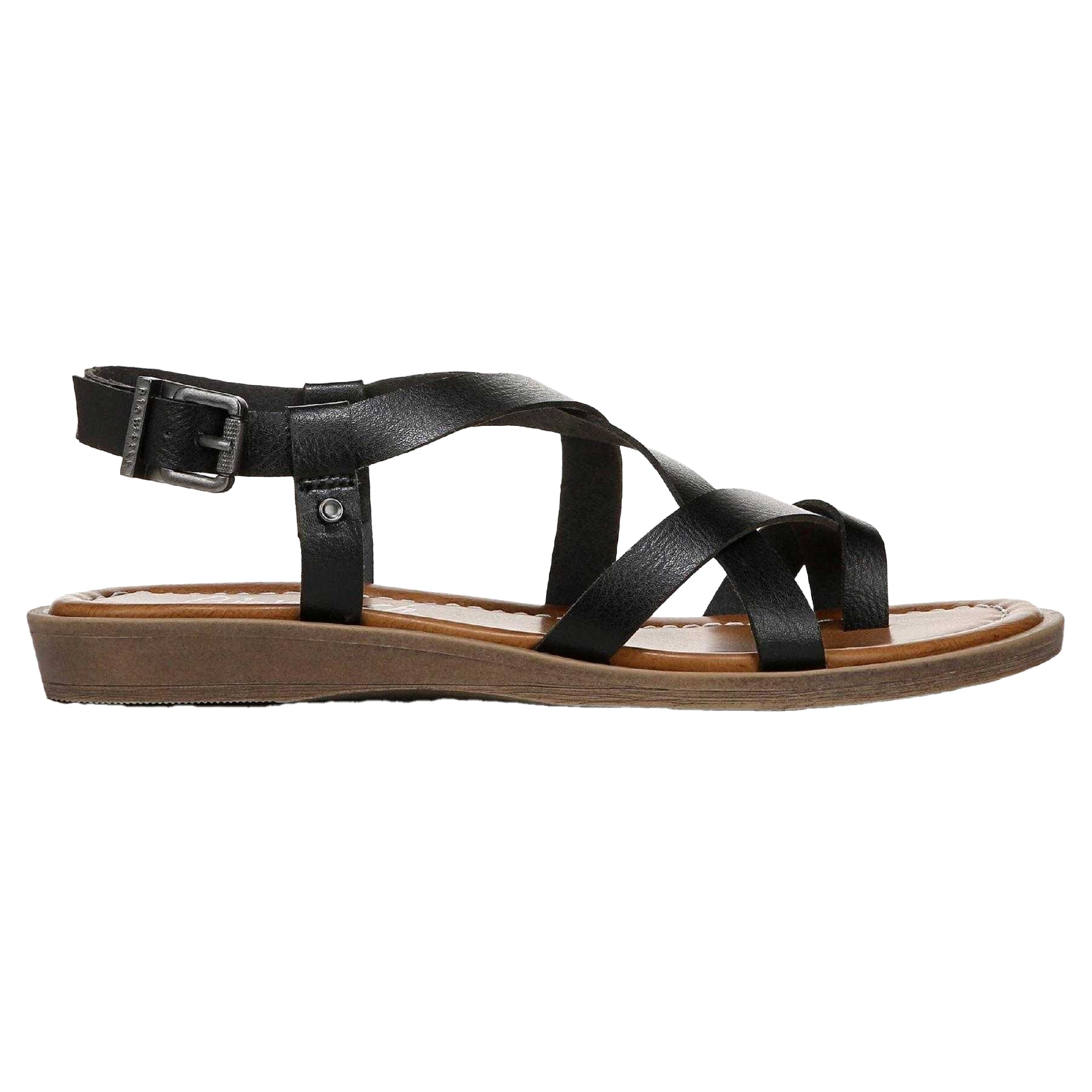Black - Front - Blowfish Malibu Womens-Ladies Devon 3 Strappy Flat Sandals