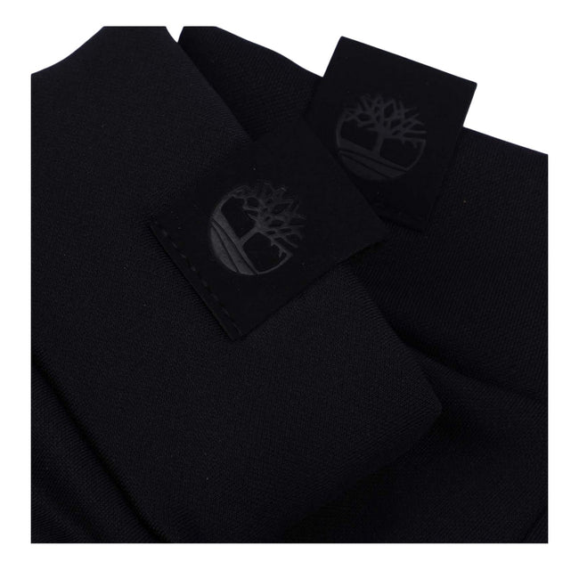 Black - Side - Timberland Mens Fleece Plain Gloves