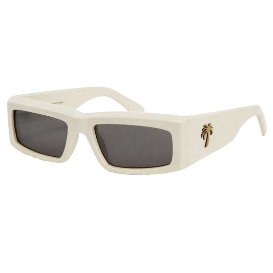 White-Dark Grey - Front - Palm Angels Mens Yreka Rectangle Sunglasses