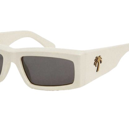 White-Dark Grey - Side - Palm Angels Mens Yreka Rectangle Sunglasses