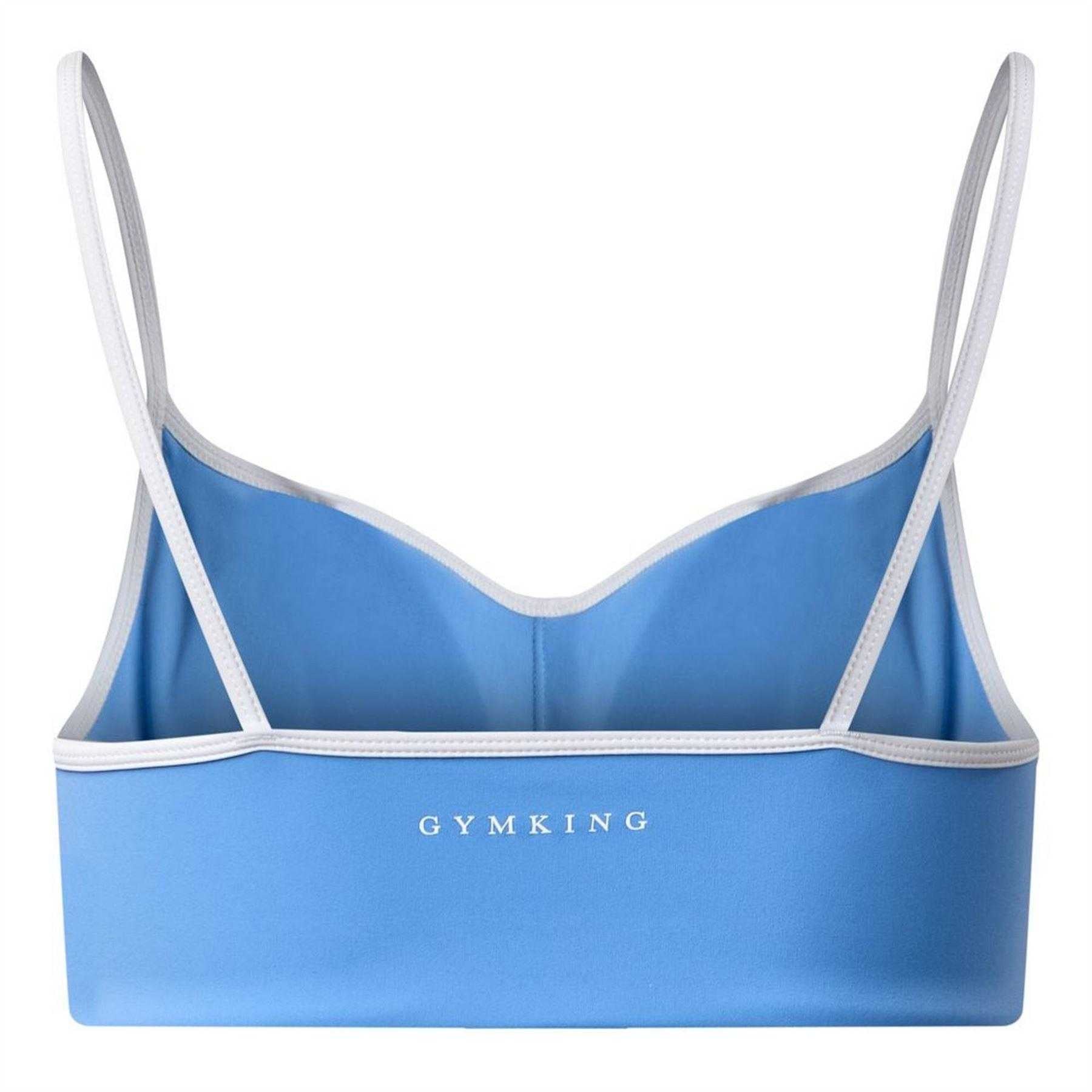 Blue - Back - Gym King Womens-Ladies 365 Contrast Sports Bra