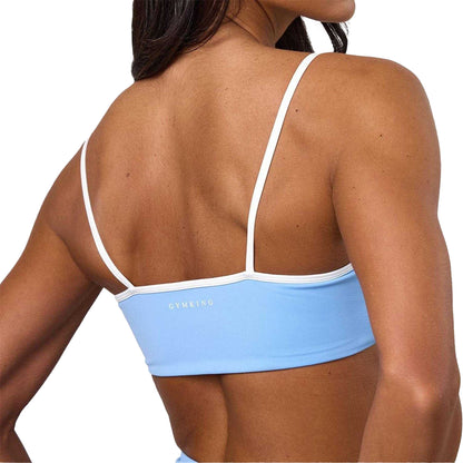 Blue - Side - Gym King Womens-Ladies 365 Contrast Sports Bra