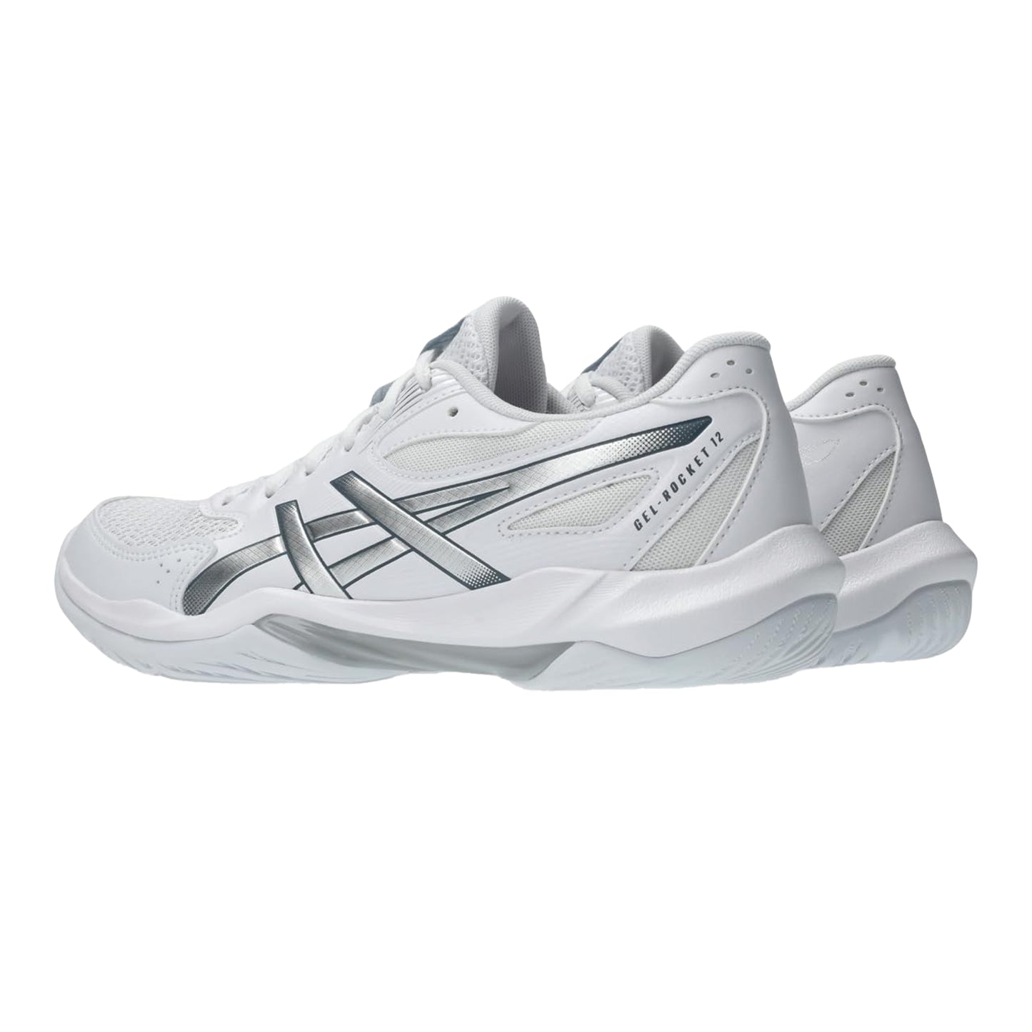 White-Silver - Lifestyle - Asics Womens-Ladies Rocket 12 Lightweight Netball Shoes