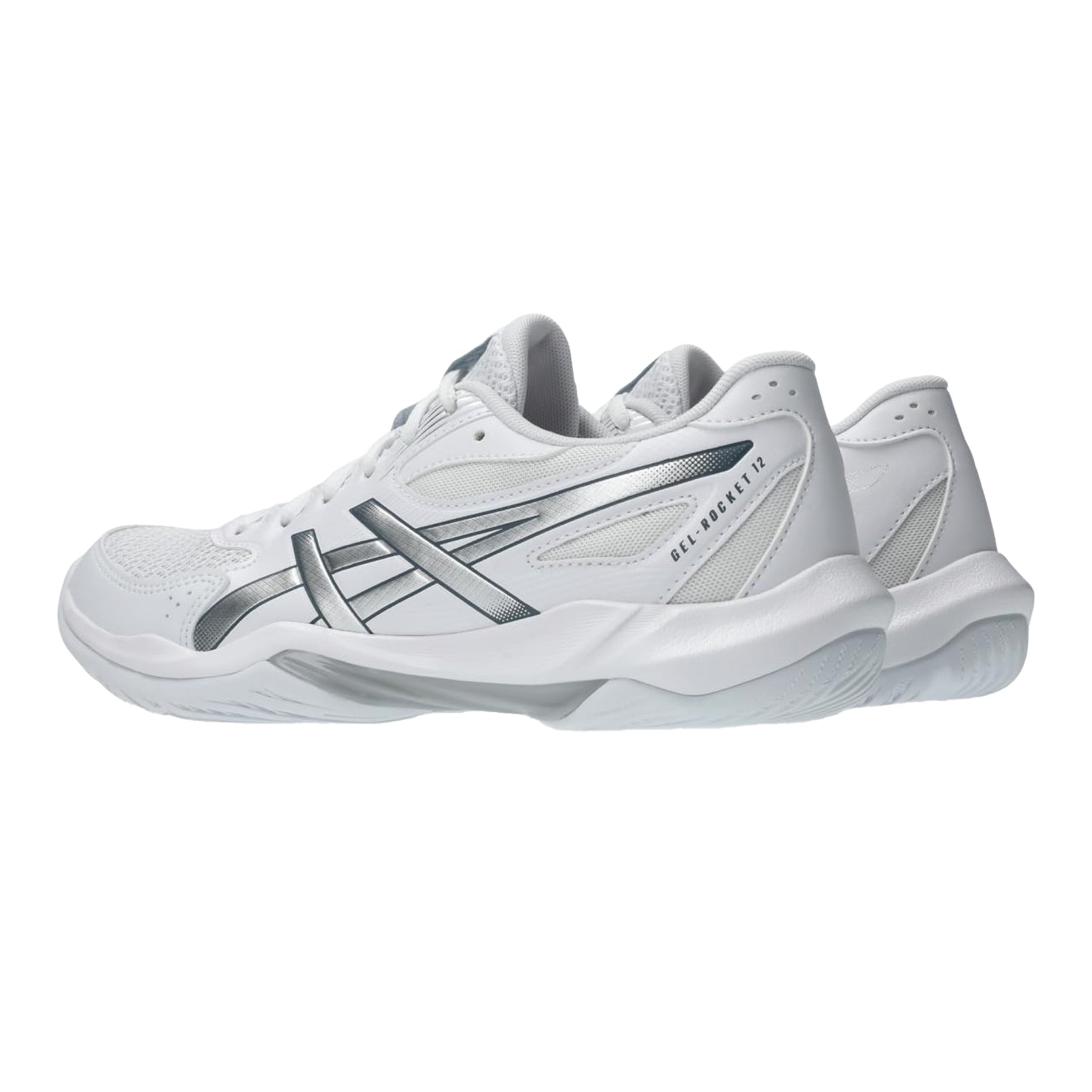 White-Silver - Lifestyle - Asics Womens-Ladies Rocket 12 Lightweight Netball Shoes