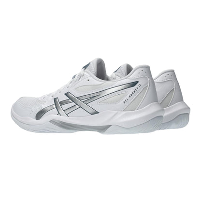 White-Silver - Lifestyle - Asics Womens-Ladies Rocket 12 Lightweight Netball Shoes