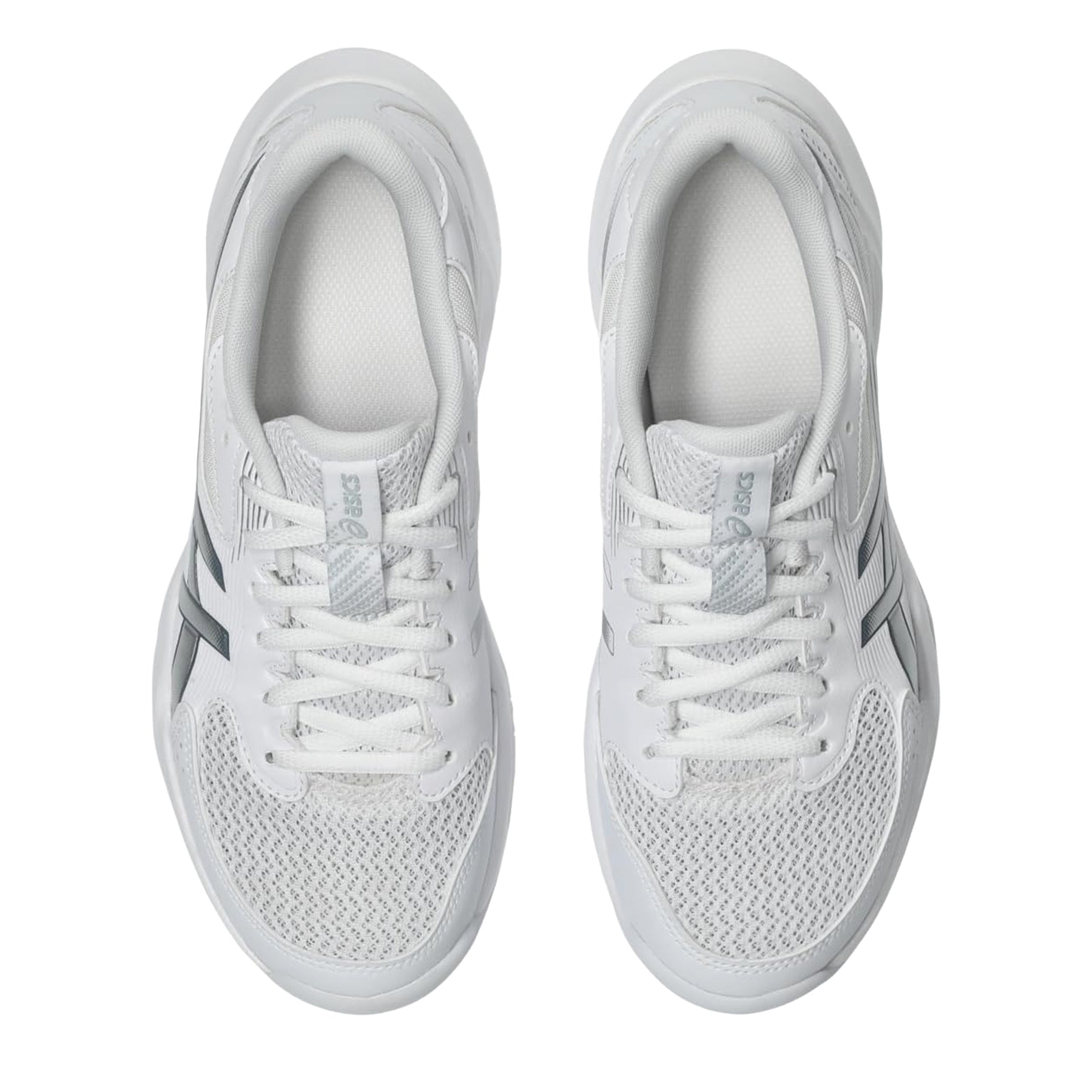 White-Silver - Close up - Asics Womens-Ladies Rocket 12 Lightweight Netball Shoes
