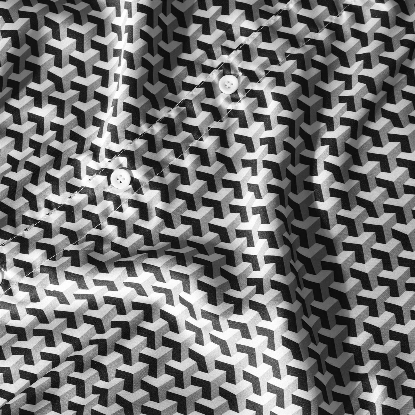 Monochrome - Side - Belier Mens Illusion Print Shirt