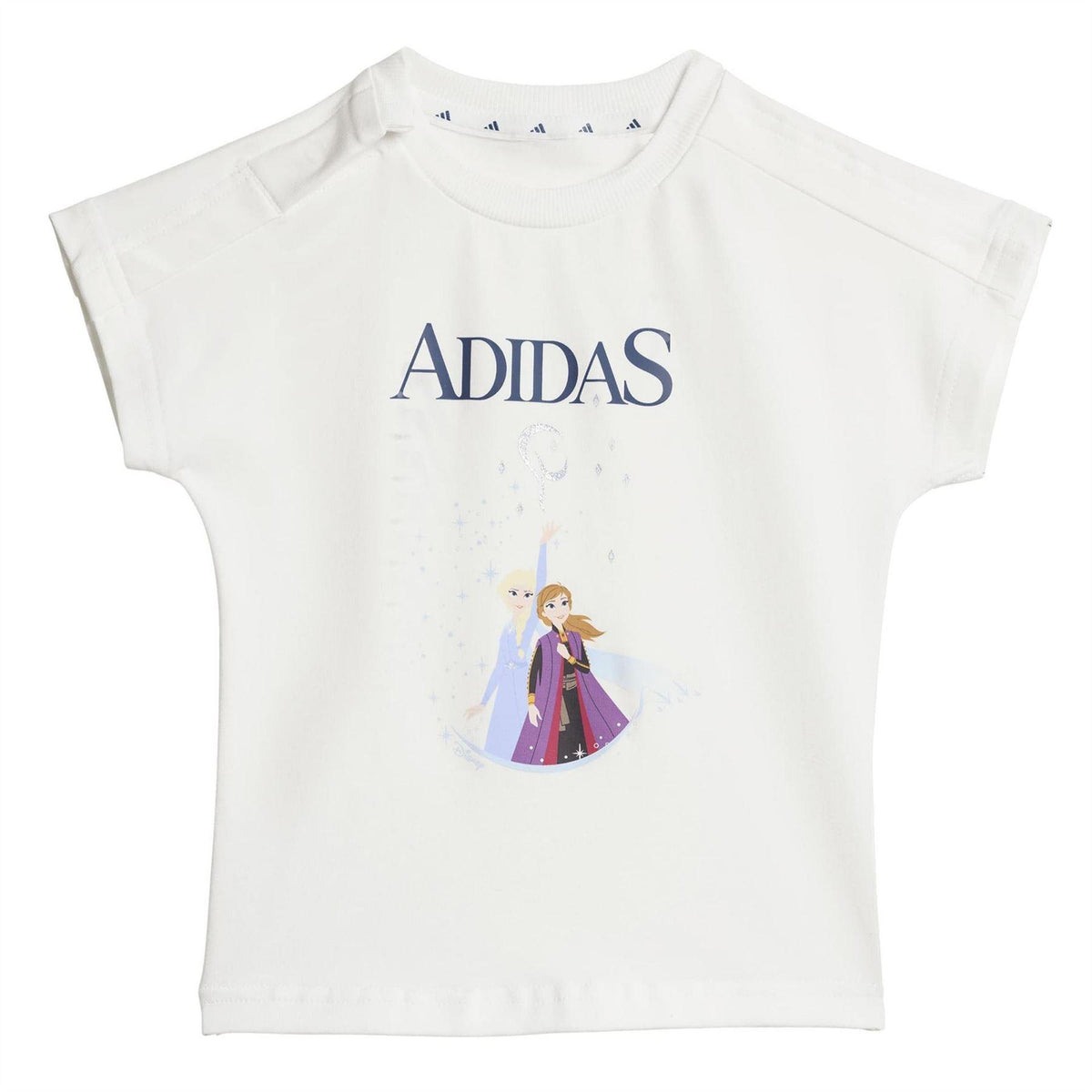 White-Dark Blue-Pink - Side - Adidas Baby Elsa & Anna Frozen Top And Trousers Set
