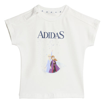 White-Dark Blue-Pink - Side - Adidas Baby Elsa & Anna Frozen Top And Trousers Set