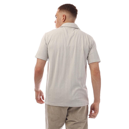 Grey - Back - Luke 1977 Mens Bluefields Knitted Polo Shirt