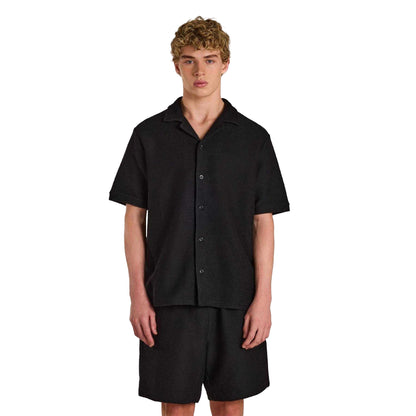 Black - Side - Prevu Mens Ottoman Short-Sleeved Shirt