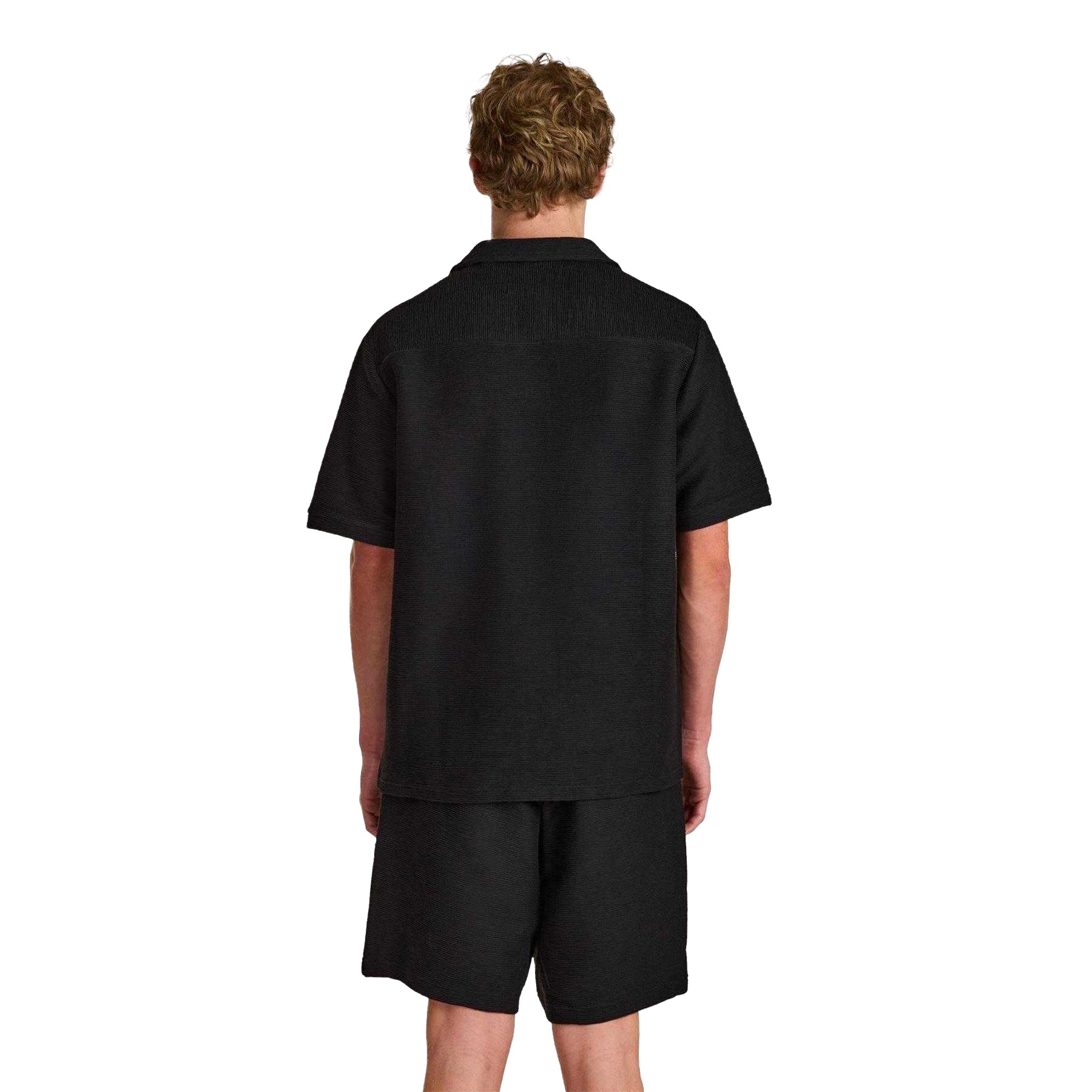 Black - Lifestyle - Prevu Mens Ottoman Short-Sleeved Shirt