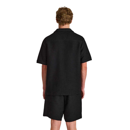 Black - Lifestyle - Prevu Mens Ottoman Short-Sleeved Shirt