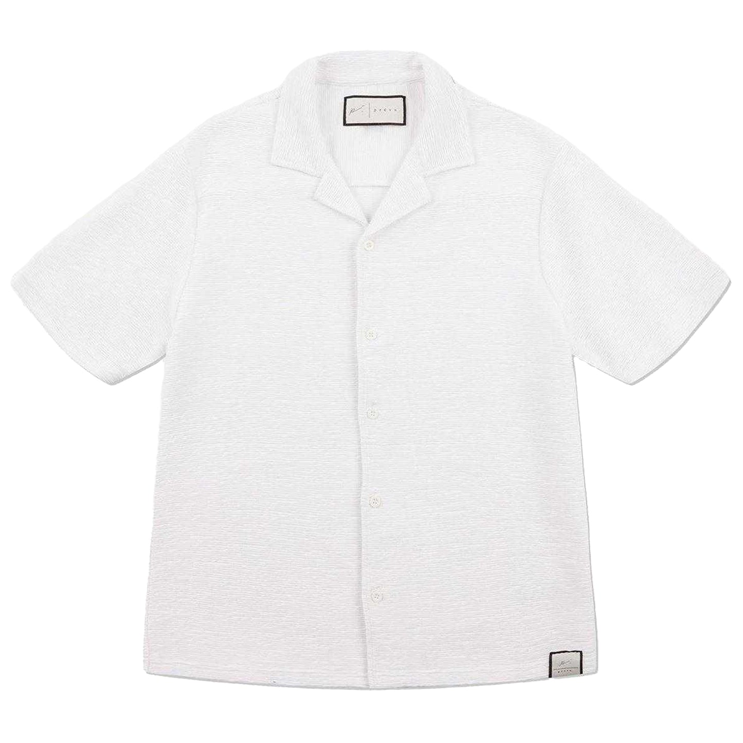 White - Back - Prevu Mens Ottoman Short-Sleeved Shirt