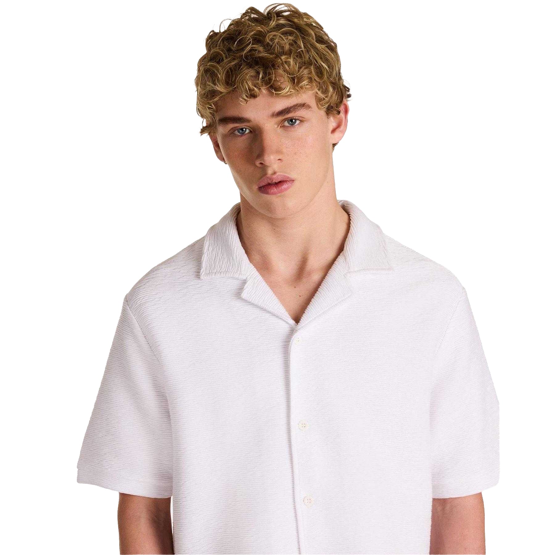 White - Lifestyle - Prevu Mens Ottoman Short-Sleeved Shirt