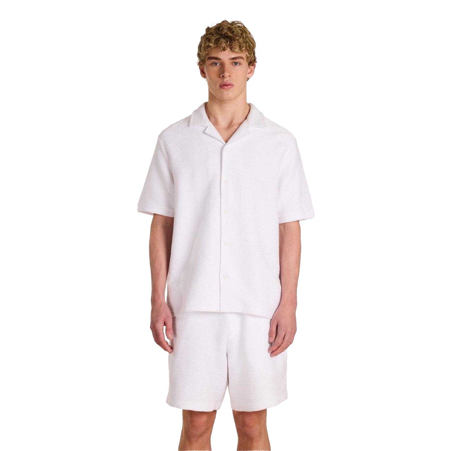 White - Pack Shot - Prevu Mens Ottoman Short-Sleeved Shirt