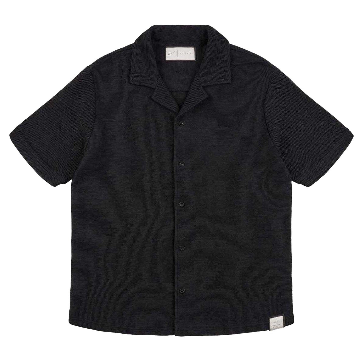 Black - Front - Prevu Mens Ottoman Short-Sleeved Shirt