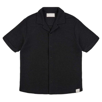 Black - Front - Prevu Mens Ottoman Short-Sleeved Shirt