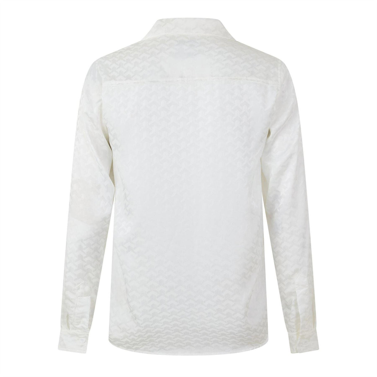 White - Back - Belier Mens Patterned Long-Sleeved Shirt