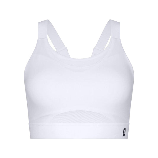 White - Front - On Womens-Ladies Performance Flexible Sports Bra