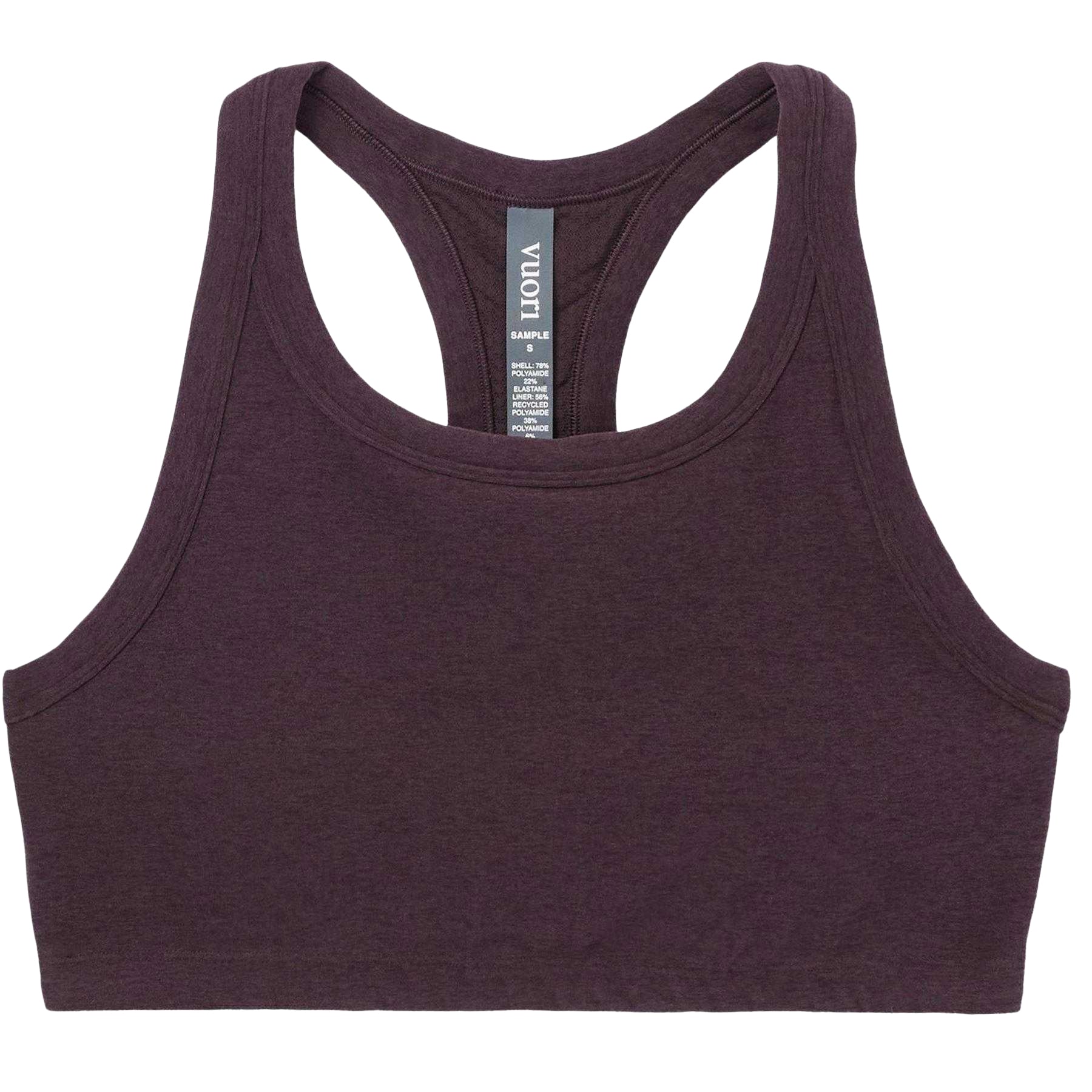 Raisin Purple - Front - Vuori Womens-Ladies Elevation Non-Wired Sports Bra