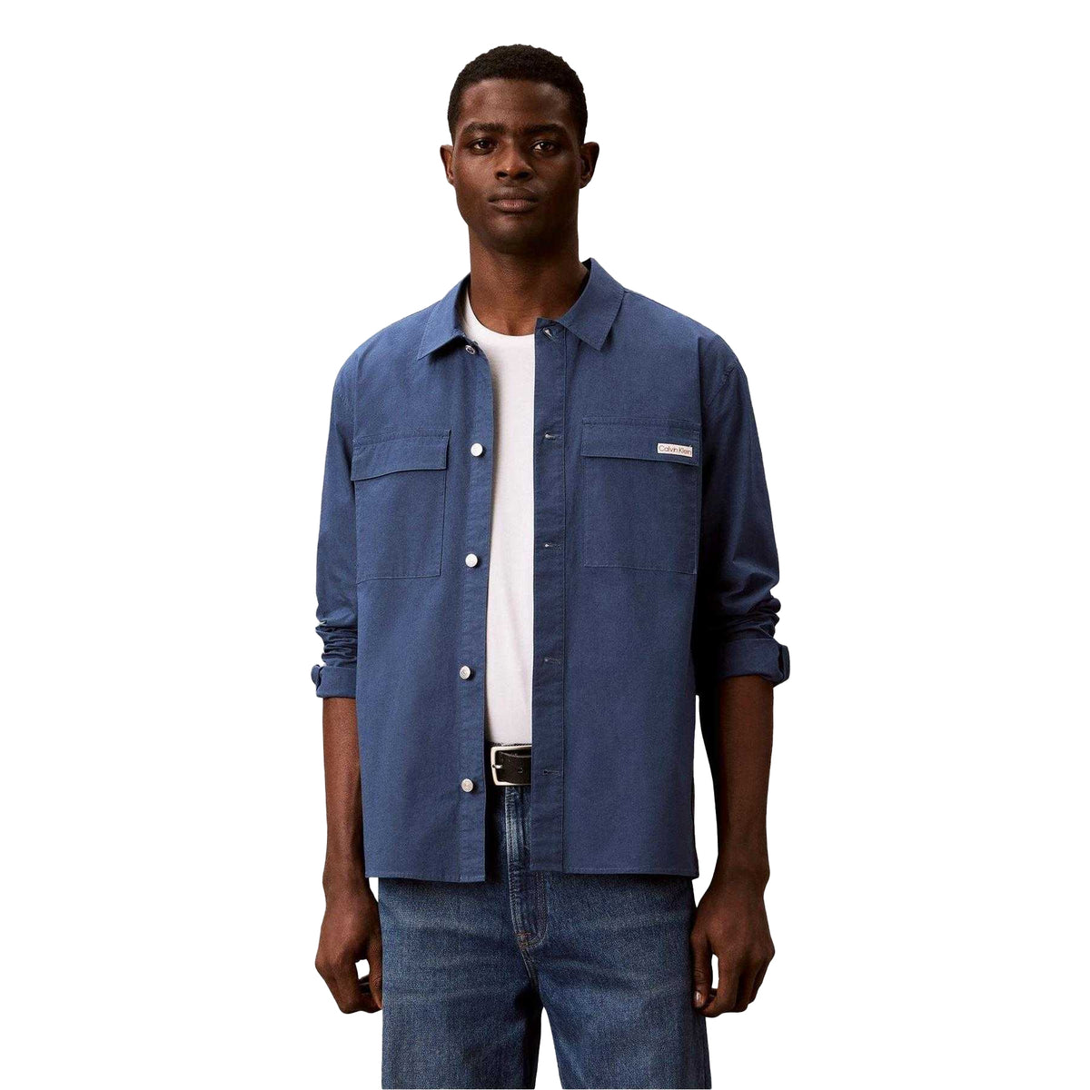 Dark Denim - Pack Shot - Calvin Klein Mens Jeans Overshirt