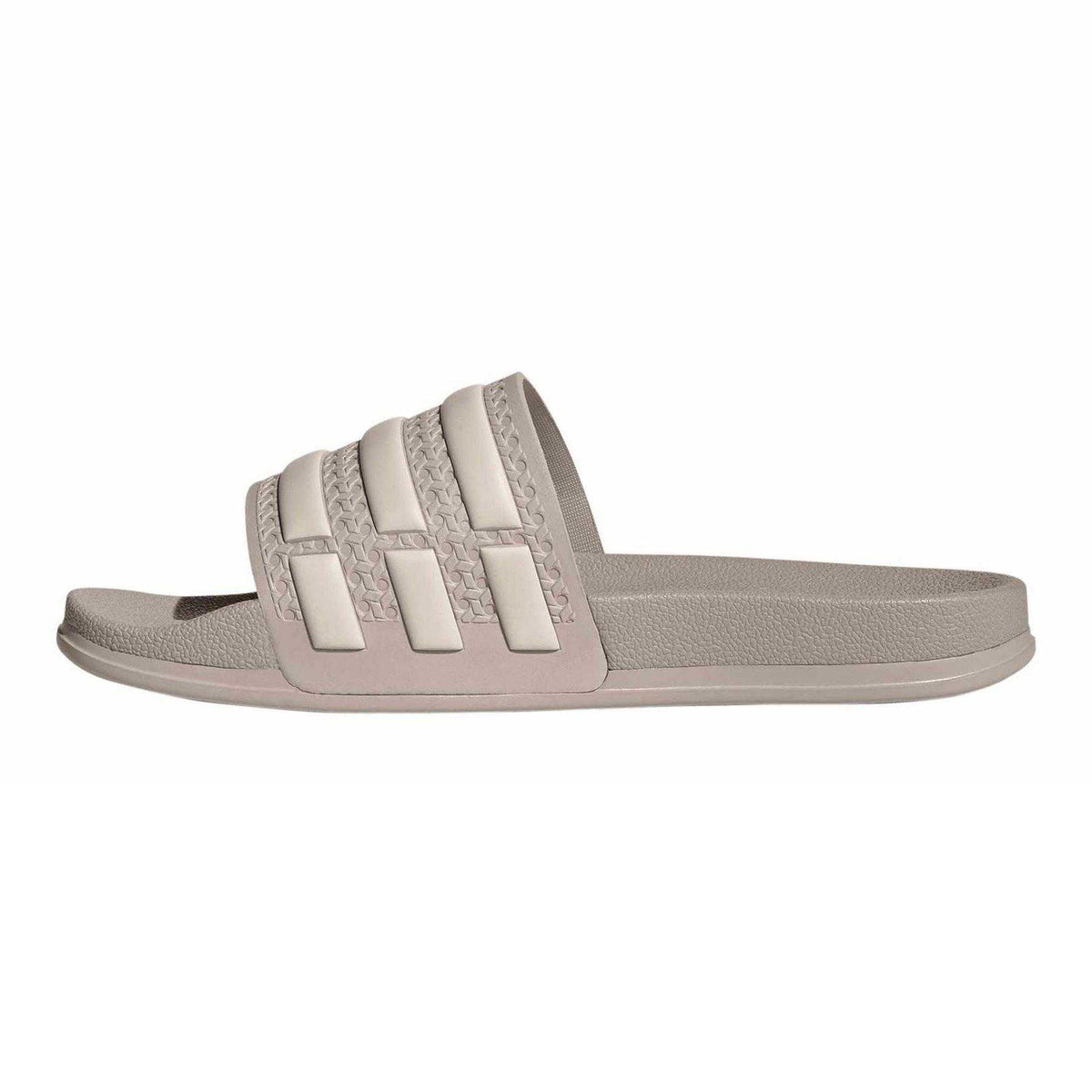 Taupe - Side - Adidas Womens-Ladies Adilette Flat Sandals