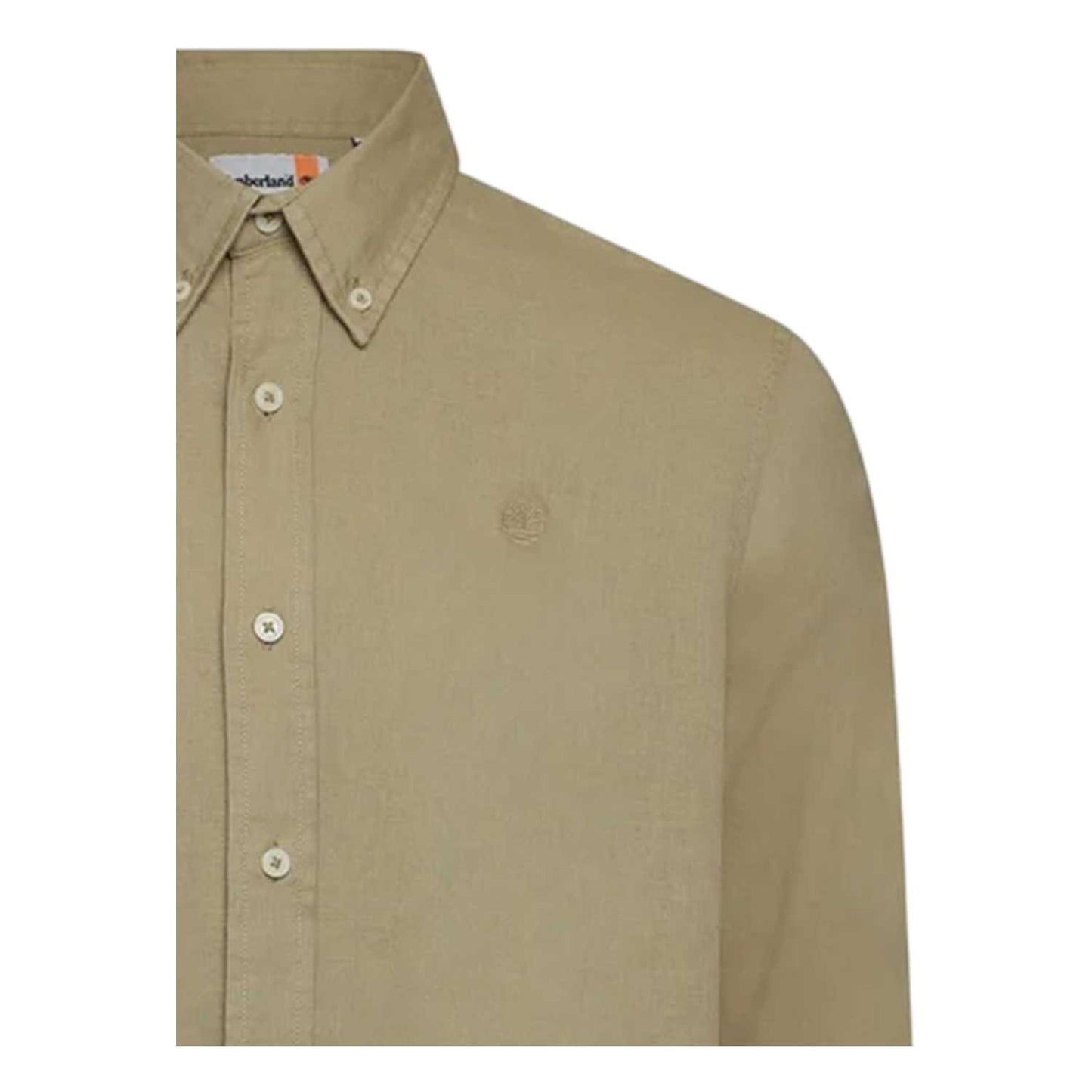 Cream - Side - Timberland Mens Lovell Lake Cotton Long-Sleeved Shirt
