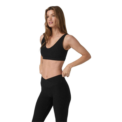 Black Heather - Side - Vuori Womens-Ladies Elevation Rhythm Medium Support Sports Bra
