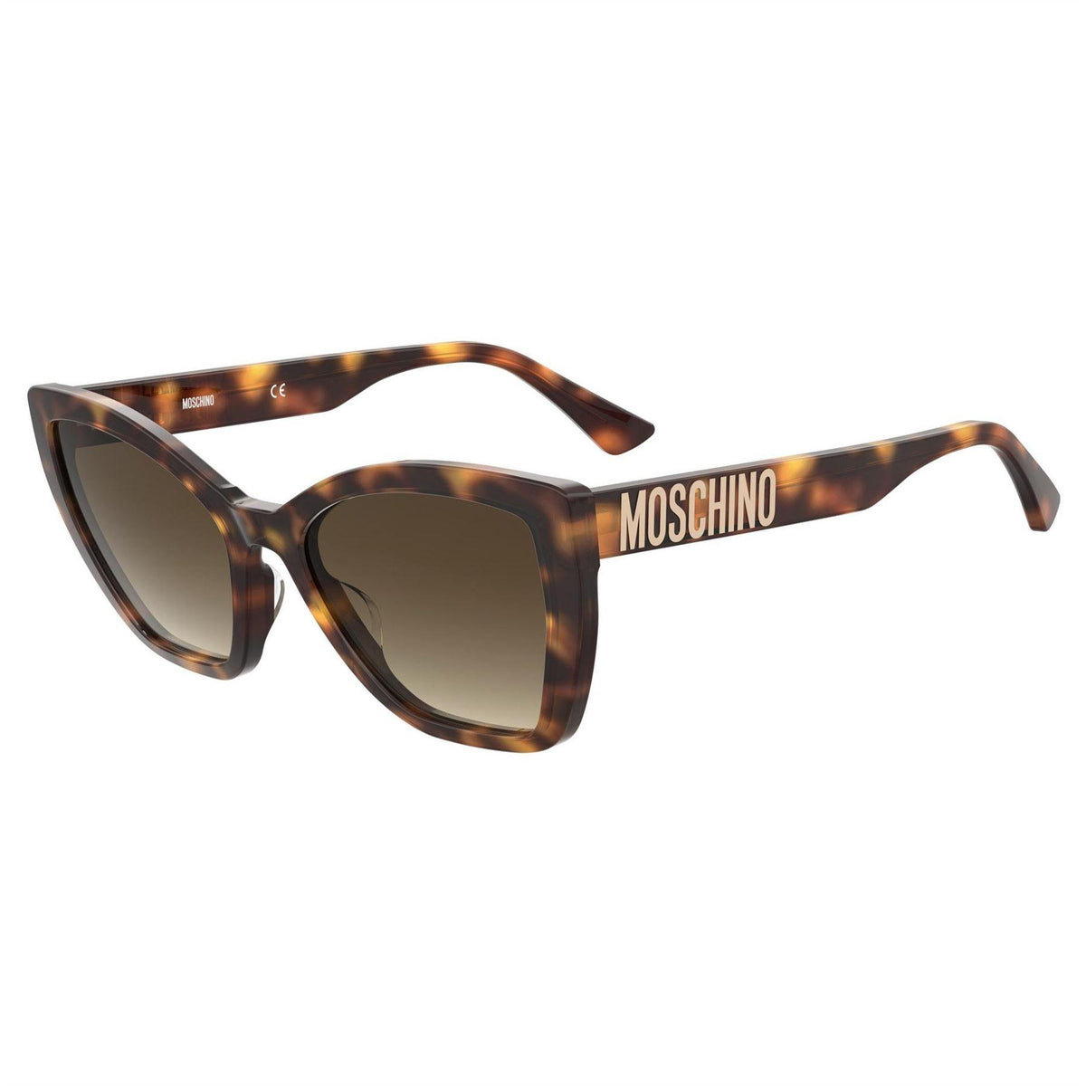 Havana - Front - Moschino Womens-Ladies Cat Eye Sunglasses