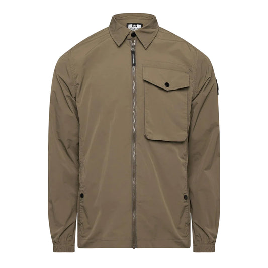 Dark Green - Front - Weekend Offender Mens Granville Overshirt