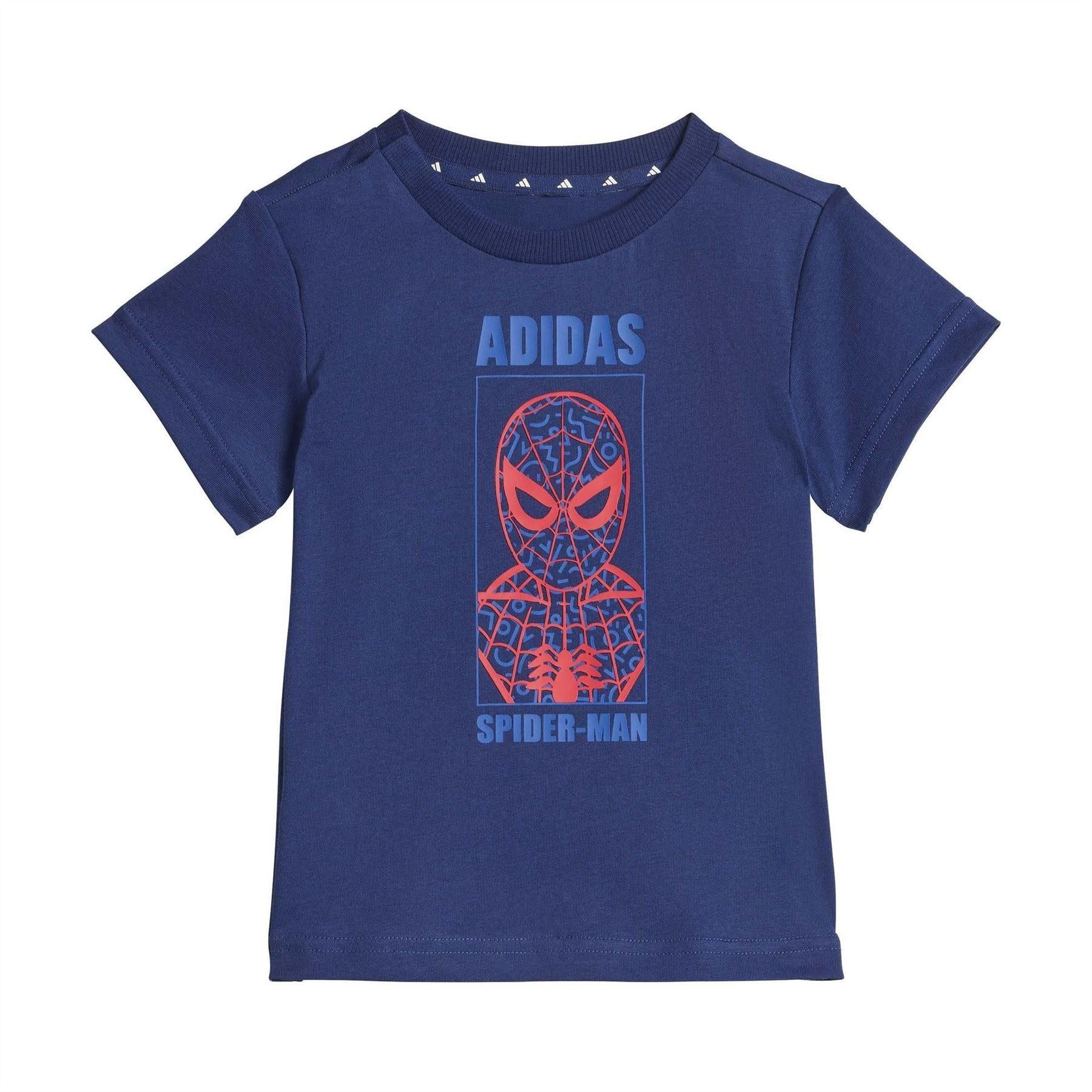 Dark Blue-Off White - Side - Adidas Baby Spider-Man Marvel T-Shirt & Shorts Set