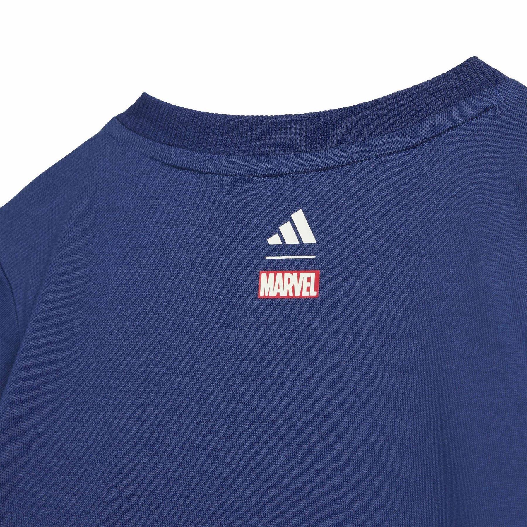 Dark Blue-Off White - Pack Shot - Adidas Baby Spider-Man Marvel T-Shirt & Shorts Set