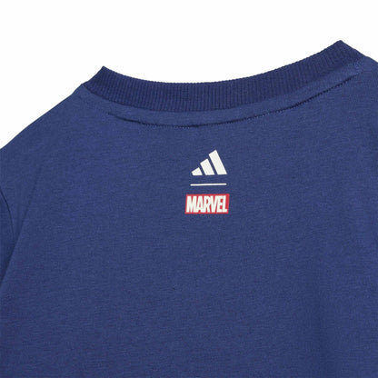 Dark Blue-Off White - Pack Shot - Adidas Baby Spider-Man Marvel T-Shirt & Shorts Set