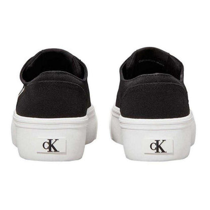 Black - Back - Calvin Klein Womens-Ladies Canvas Platform Trainers