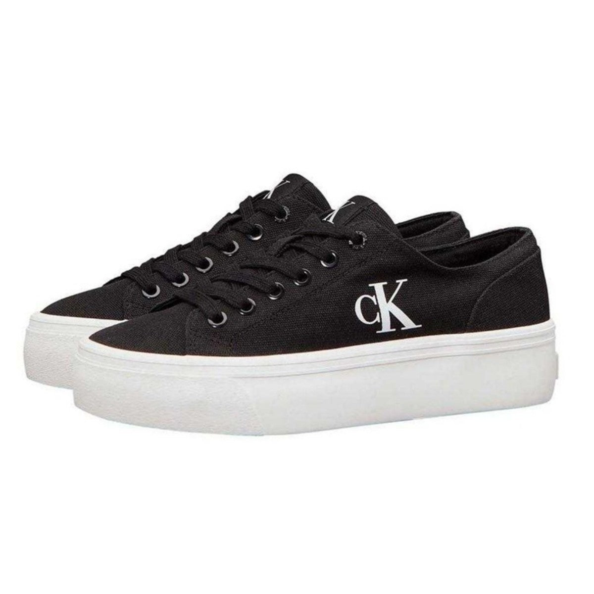 Black - Lifestyle - Calvin Klein Womens-Ladies Canvas Platform Trainers