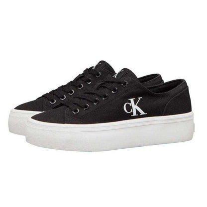 Black - Lifestyle - Calvin Klein Womens-Ladies Canvas Platform Trainers