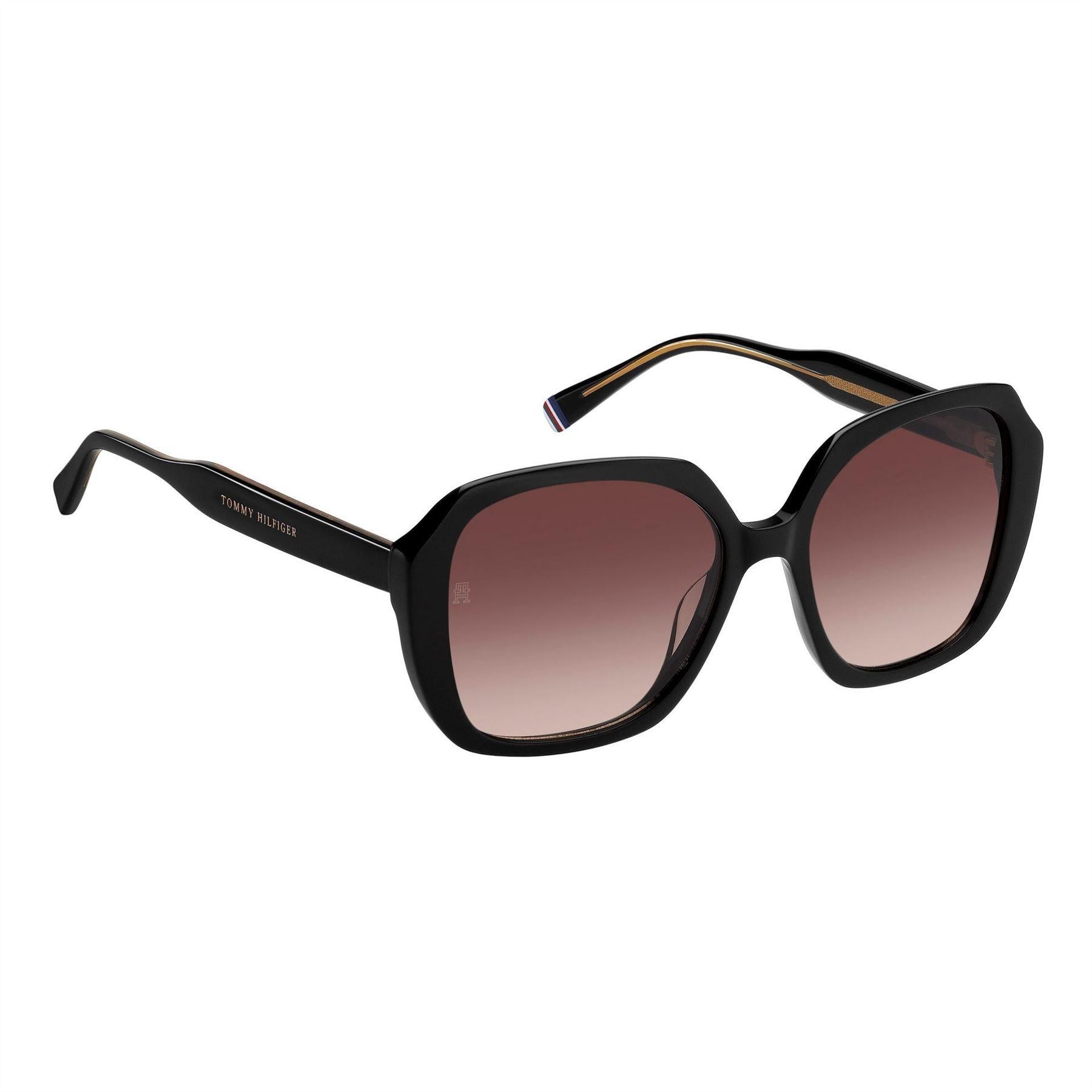 Black - Side - Tommy Hilfiger Womens-Ladies Square Sunglasses