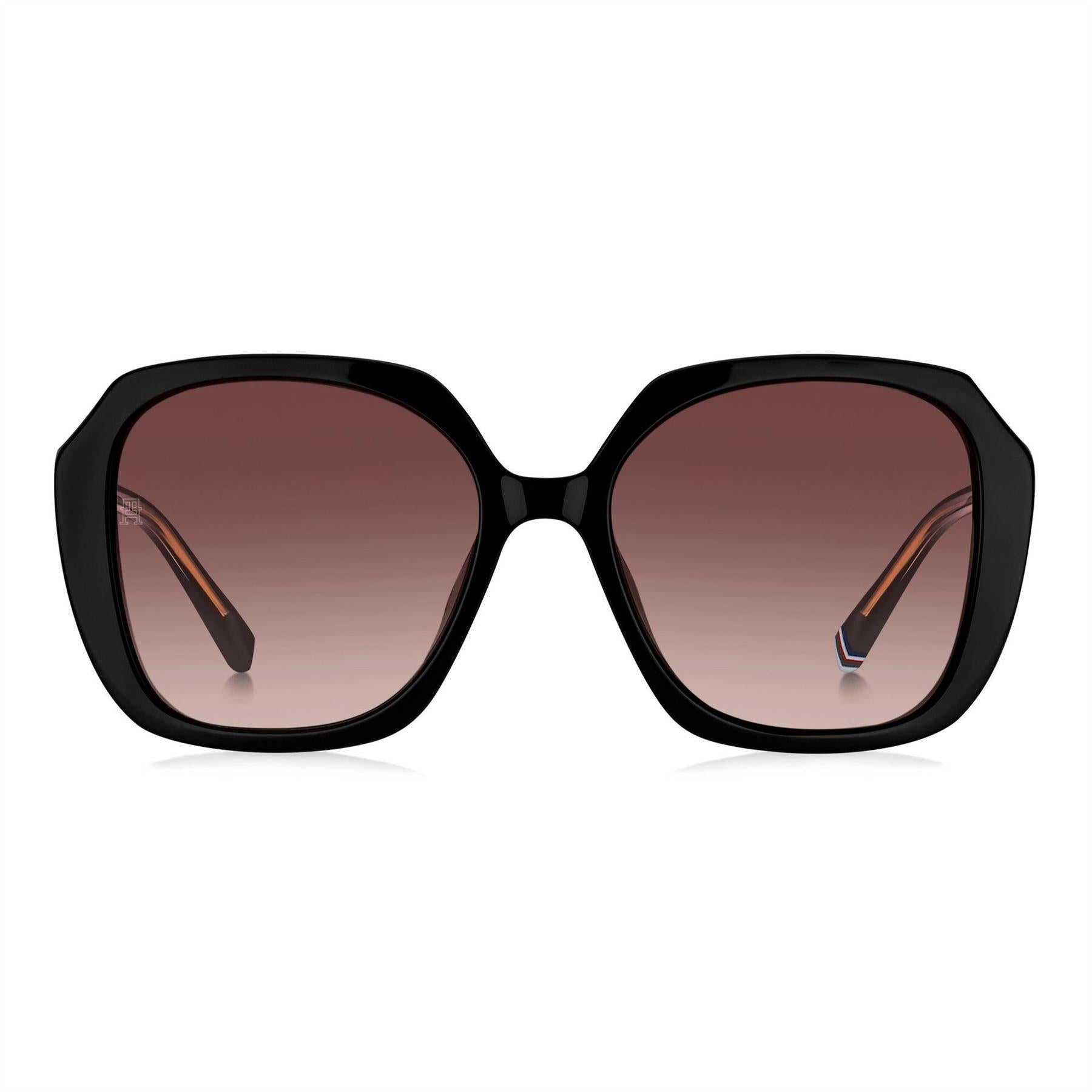 Black - Front - Tommy Hilfiger Womens-Ladies Square Sunglasses