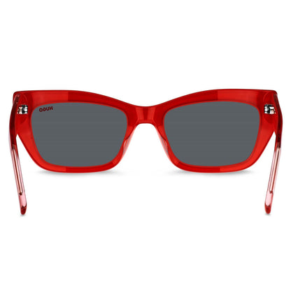 Red-Pink - Back - Hugo Womens-Ladies Cat Eye Sunglasses