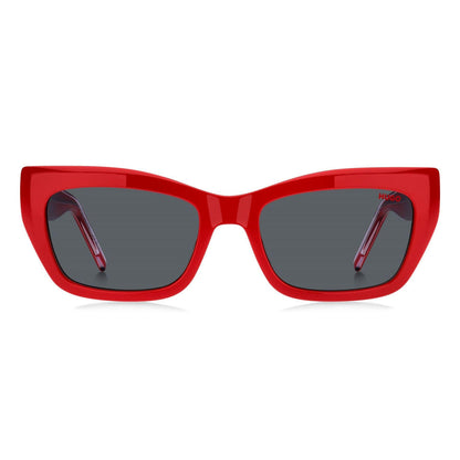 Red-Pink - Front - Hugo Womens-Ladies Cat Eye Sunglasses