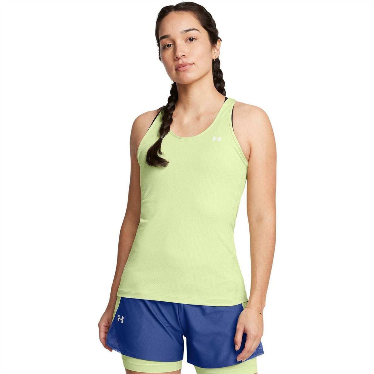 Green - Side - Under Armour Womens-Ladies Racerback Tank Top