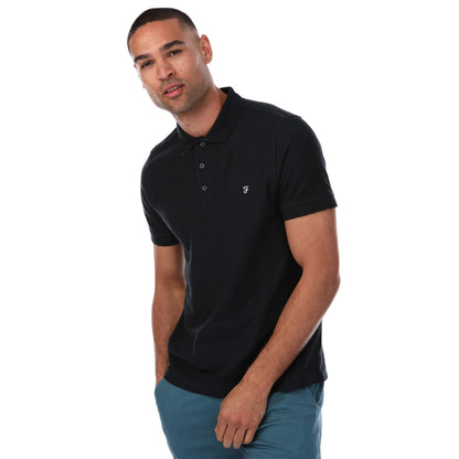 Navy - Front - Farah Mens Cove Short-Sleeved Polo Shirt