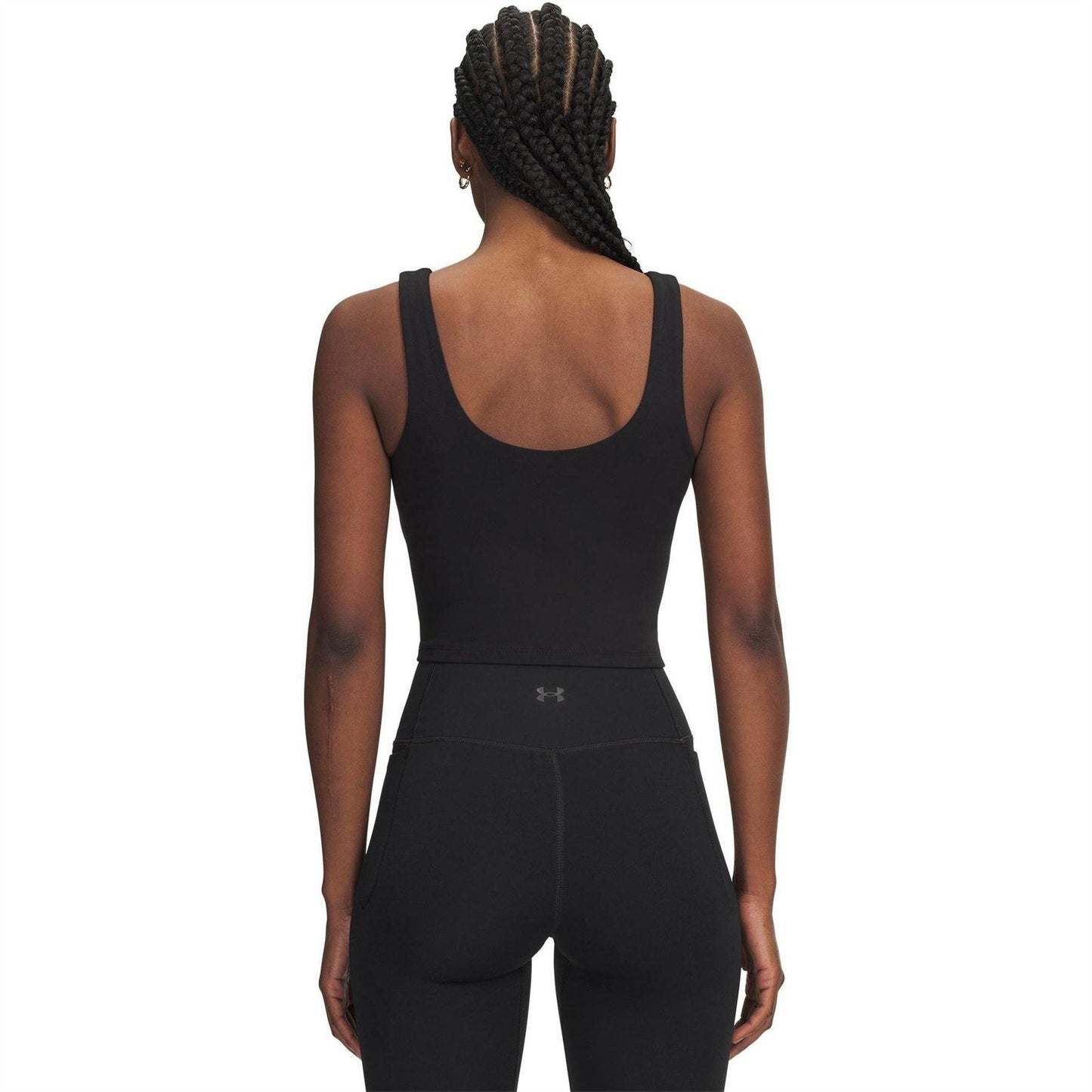 Black - Back - Under Armour Womens-Ladies Motion Fitted Tank Top