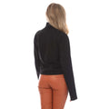 Black-White - Back - Heron Preston Womens-Ladies Roll Neck Long-Sleeved T-Shirt
