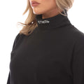 Black-White - Side - Heron Preston Womens-Ladies Roll Neck Long-Sleeved T-Shirt
