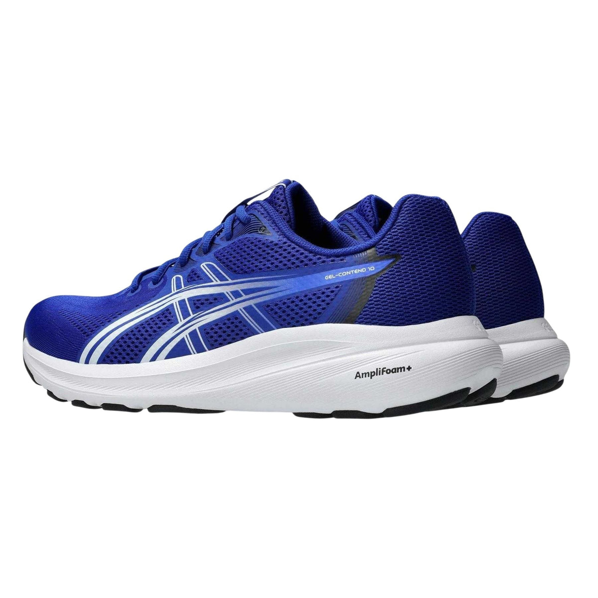Blue-Neon Blue - Back - Asics Mens Contend 10 Cushioned Trainers